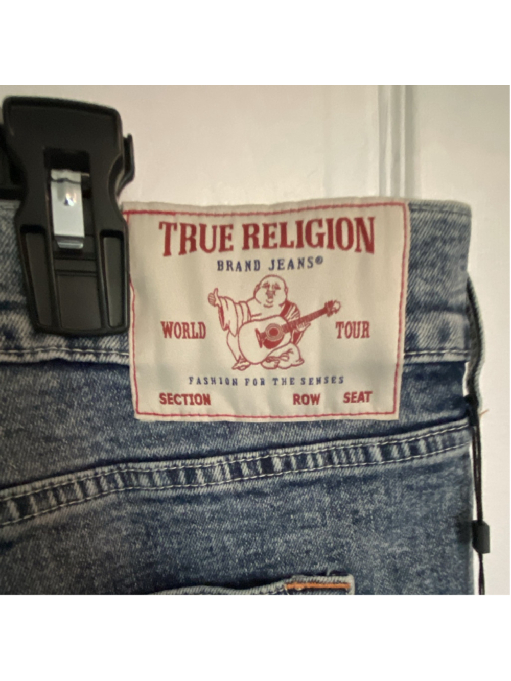 NWT True Religion Men’s 38x30 Geno Big T Relaxed Slim Fit Medium Blue Wash - Picture 4 of 11